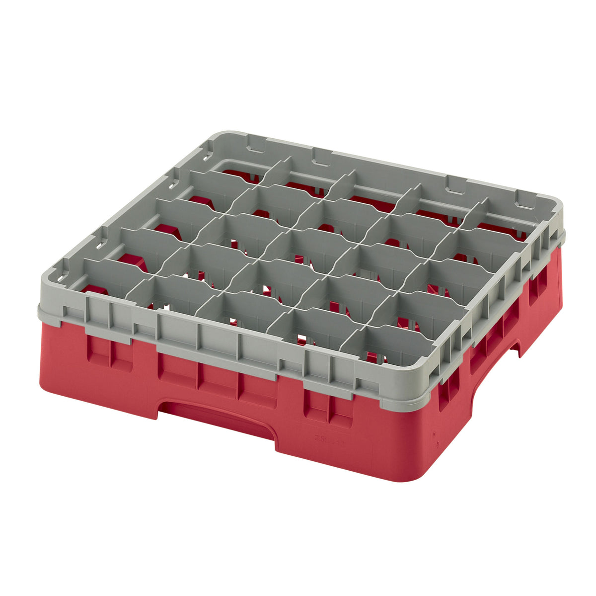 Cambro 25S418163 Camrack Glass Rack, Red, Full Size, 19-3/4 x 19-3/4, 25 Compartments — Case of 5 pieces