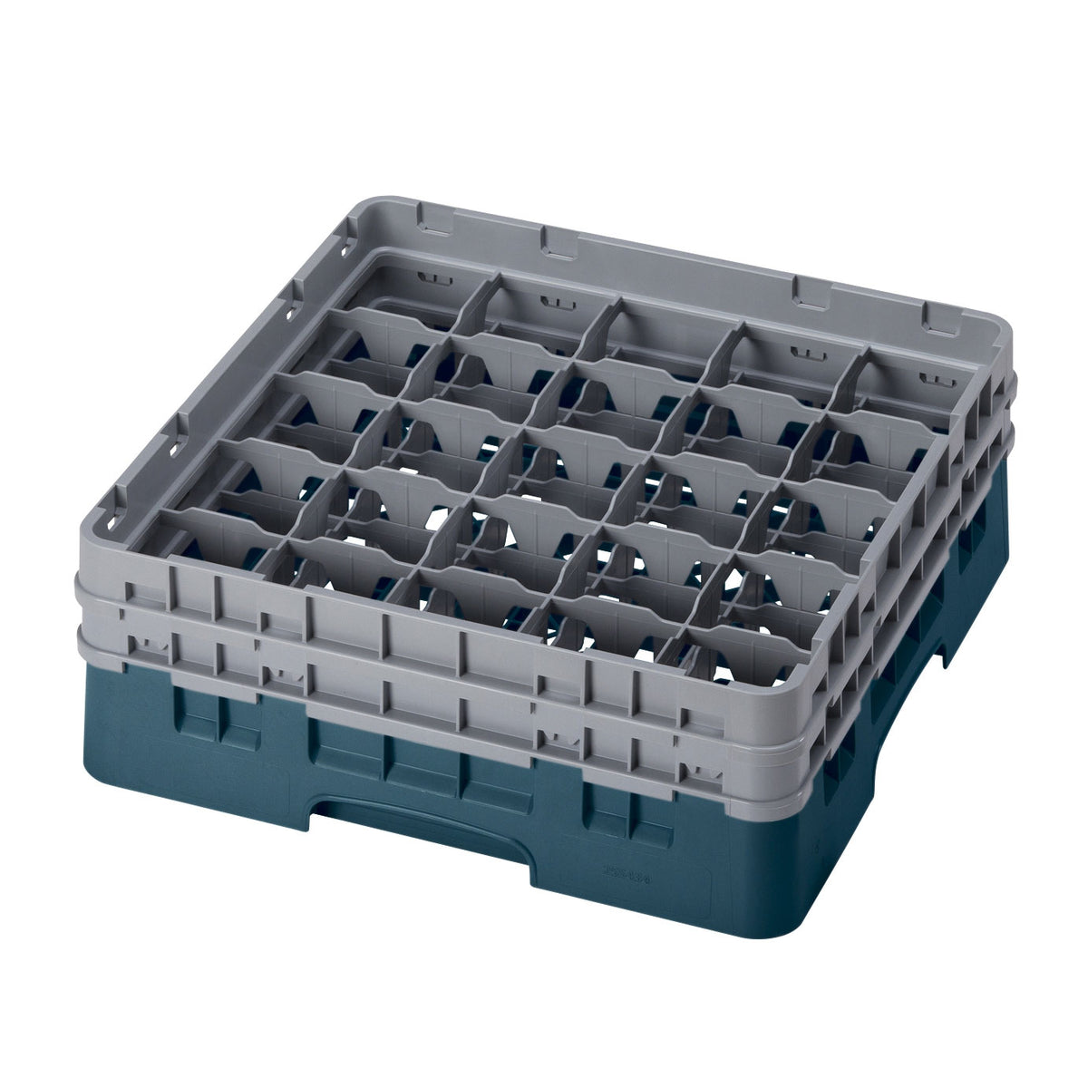 Cambro 25S434414 Camrack Glass Rack, Teal, Full Size, 19-3/4 x 19-3/4, 25 Compartments, 3-7/16 Max Dia, 5-1/4 Max Height — Case of 4 pieces