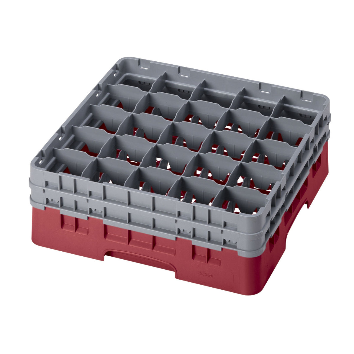 Cambro 25S434416 Camrack Glass Rack, Full Size, 19-3/4" x 19-3/4", 25 Compartments, Cranberry Red, HACCP Compliant — Case of 4 pieces