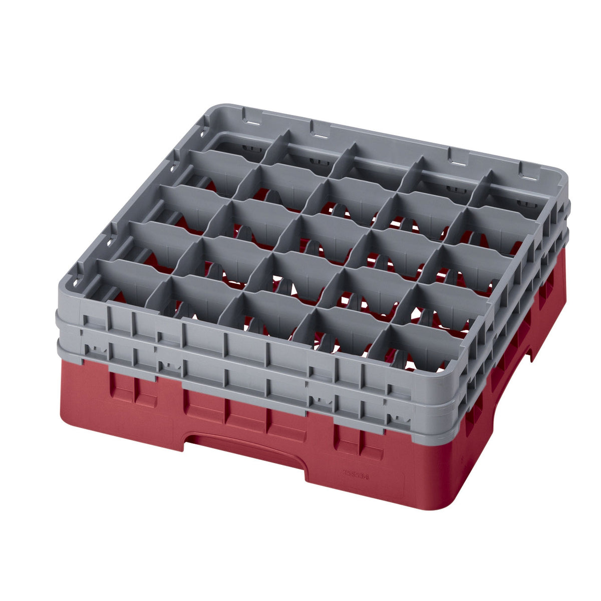 Cambro 25S534416 Camrack Glass Rack, Full Size, Cranberry, 19-3/4"x19-3/4"x7-1/4", 25 Compartments — Case of 4 pieces
