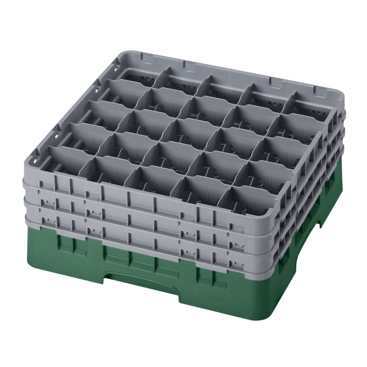 Cambro 25S738119 Camrack Glass Rack, Sherwood Green, Full Size, 19-3/4" x 19-3/4", 25 Compartments — Case of 3 pieces