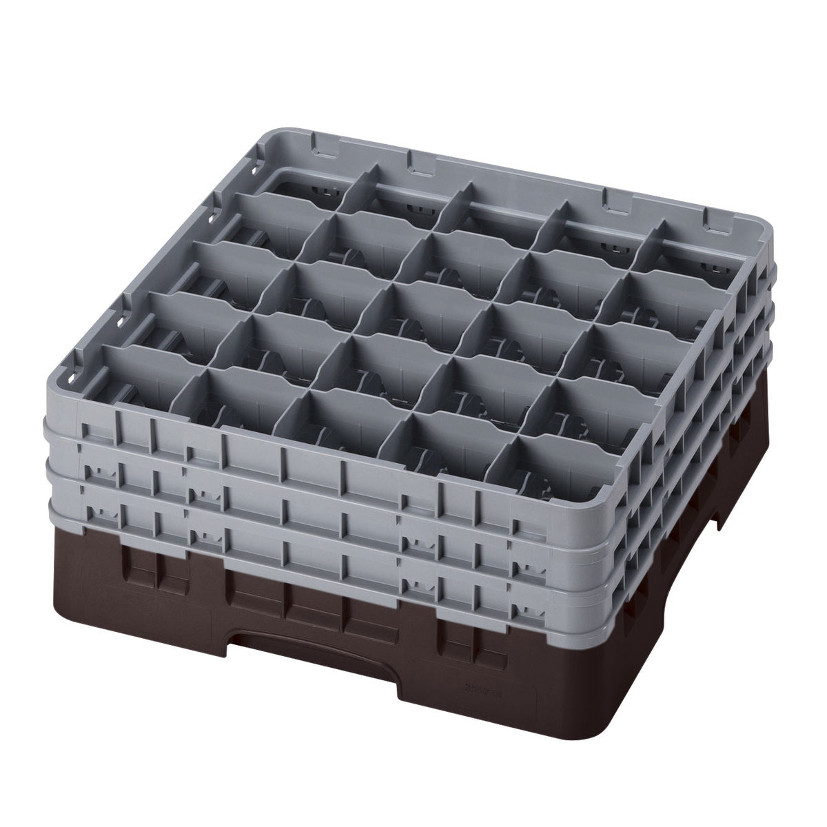 Cambro 25S738167 Camrack Glass Rack, Full Size, Brown, 19-3/4 x 19-3/4, 25 Compartments — Case of 3 pieces