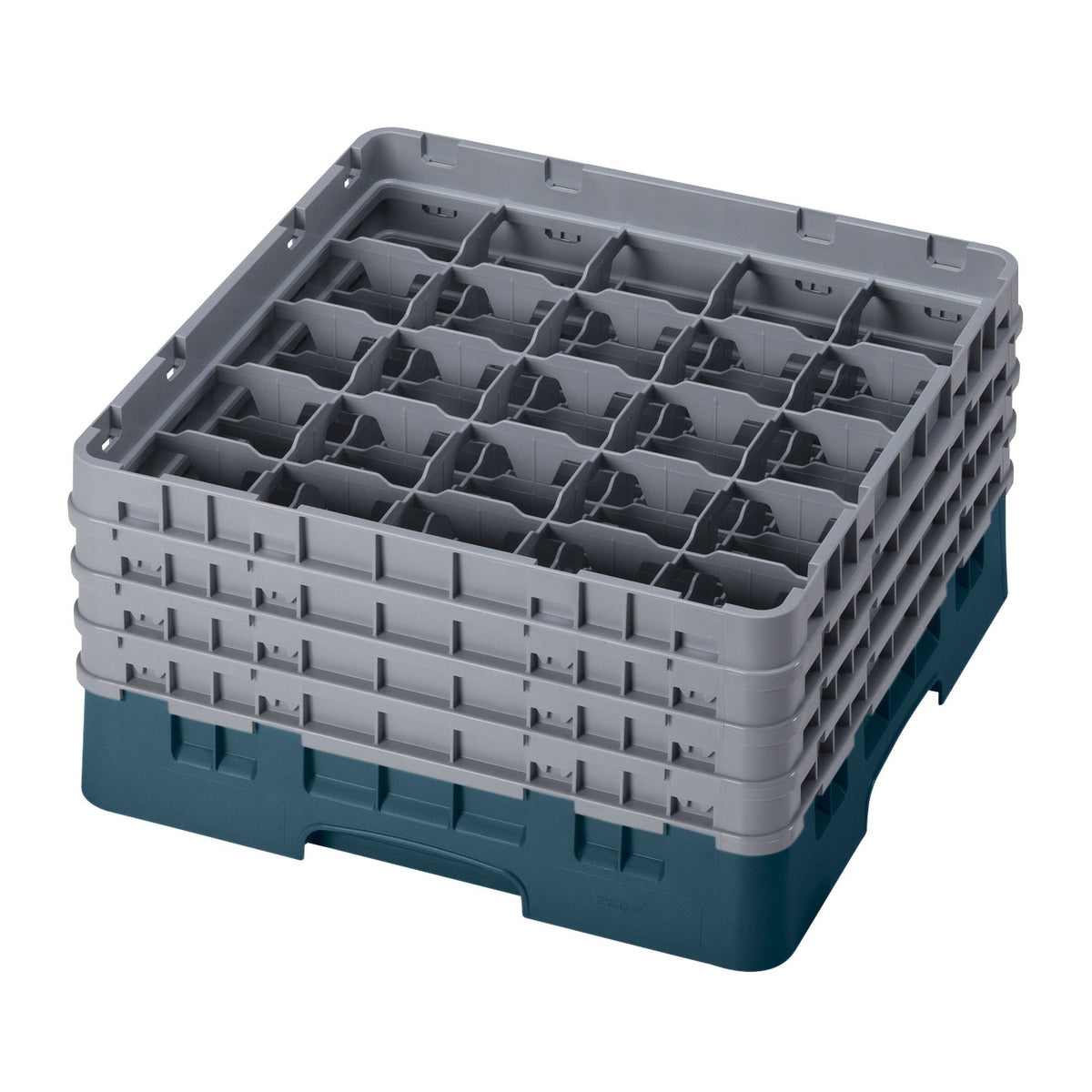 Cambro 25S800414 Camrack Glass Rack, Teal, Full Size, 19-3/4 x 19-3/4, 25 Compartments, 8-1/2 Max Height — Case of 2 pieces