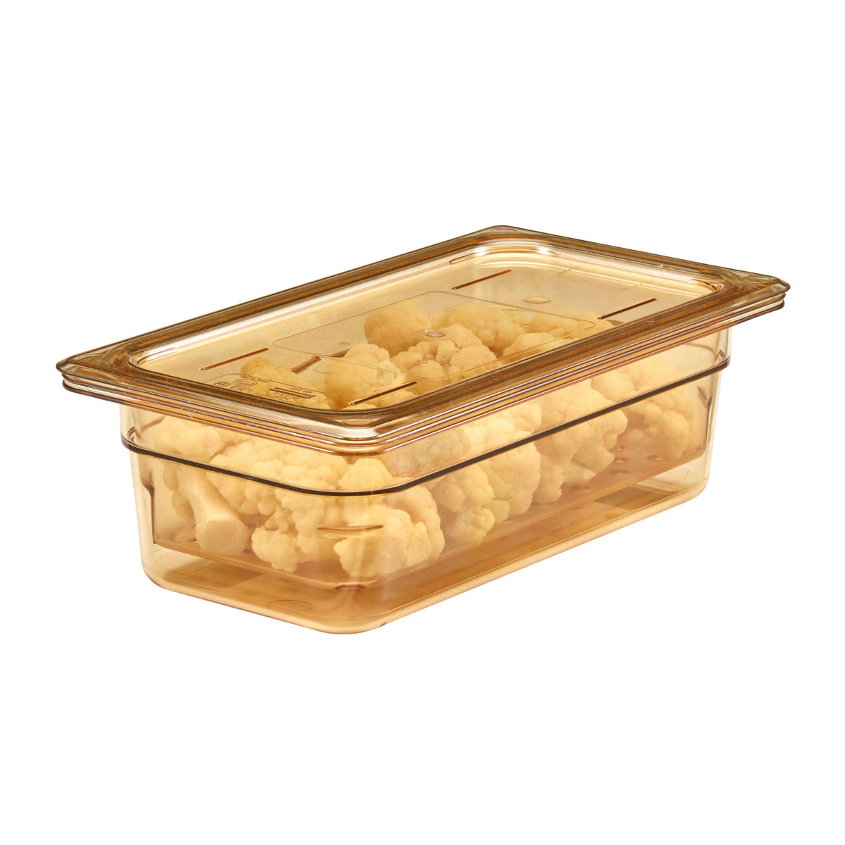 Cambro 30HPC150 - 1/3-Size Flat Amber Plastic Lid, -40°F to 300°F, NSF — Case of 6 pieces