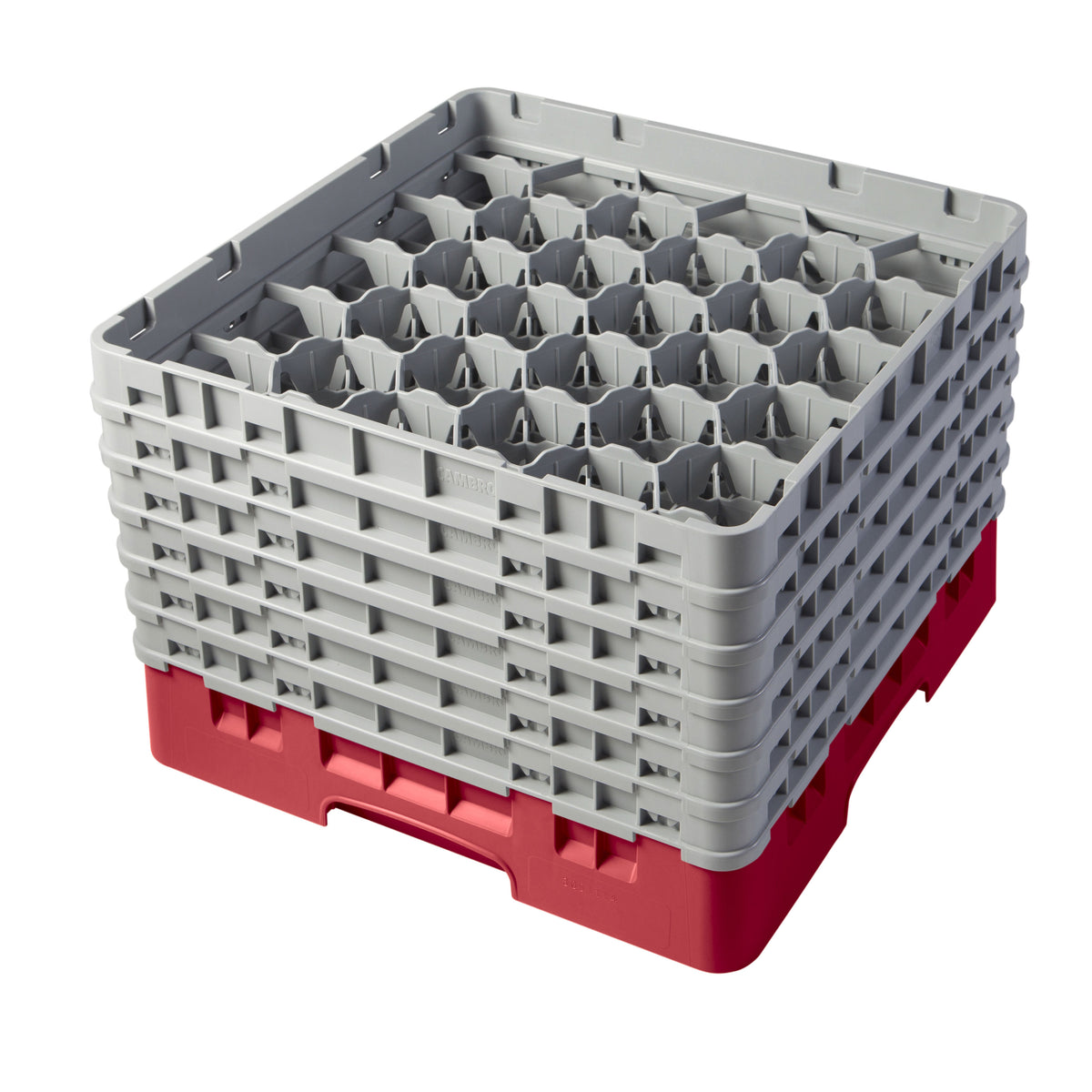 Cambro 30S1114163 Camrack Glass Rack, Red, Full Size, 30 Compartments, 19-3/4" x 19-3/4", 11-3/4" Height — Case of 2 pieces
