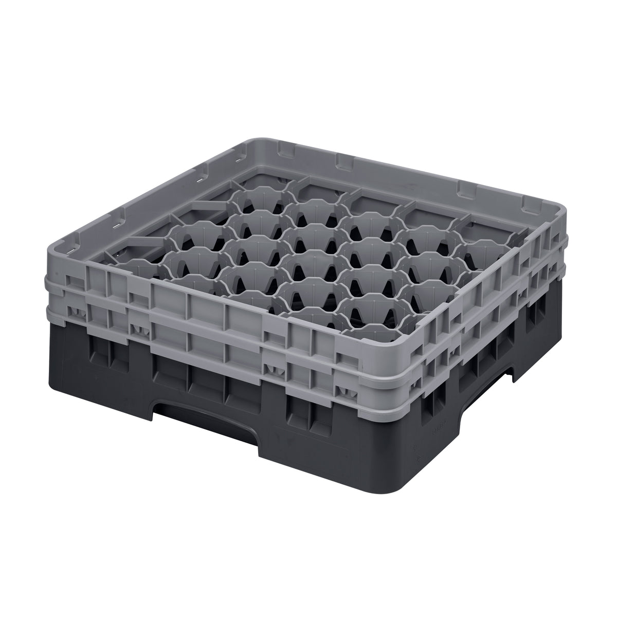 Cambro 30S434110 Camrack Glass Rack, Black, Full Size, 19-3/4 x 19-3/4, 30 Compartments, 3-1/8 Max Dia, 5-1/4 Max Height — Case of 4 pieces