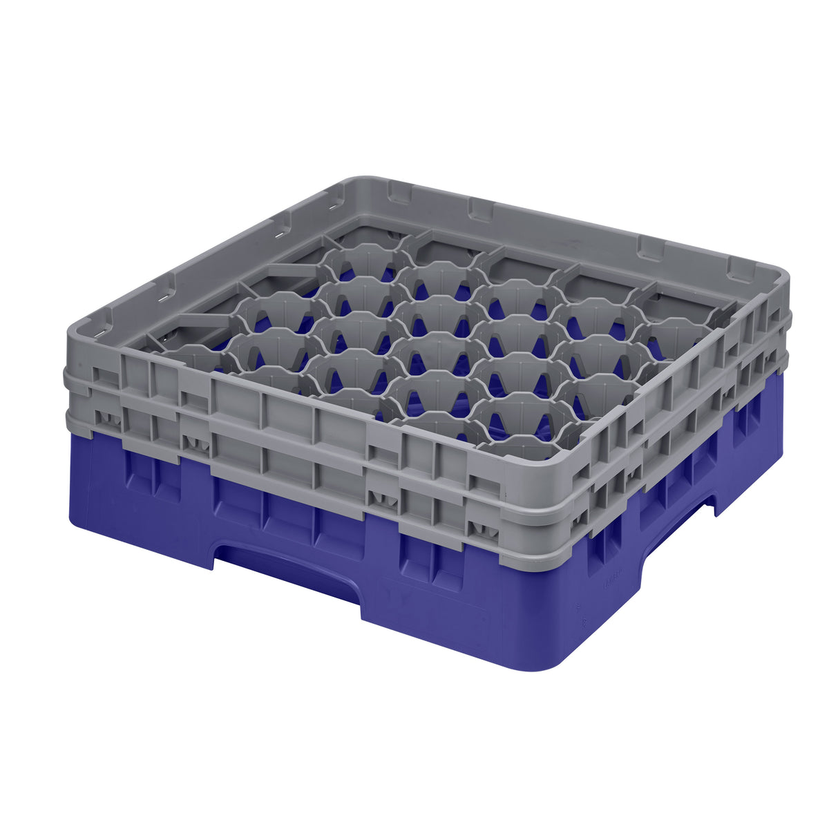 Cambro 30S434186 Camrack Glass Rack, Navy Blue, Full Size, 19-3/4 x 19-3/4, 30 Compartments, 3-1/8 Max Dia, HACCP — Case of 4 pieces