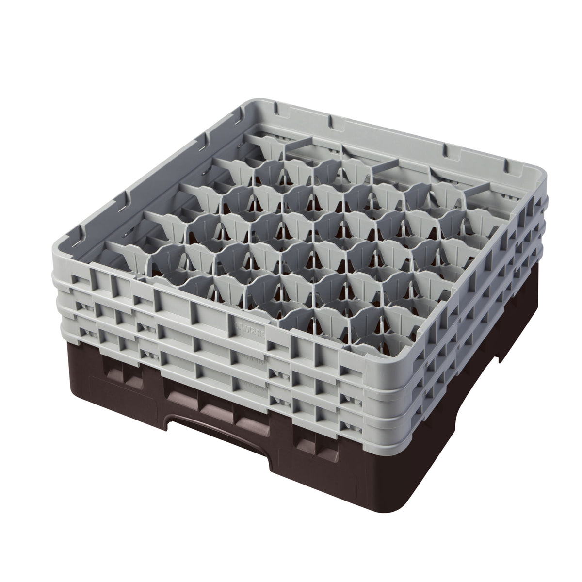 Cambro 30S638167 Camrack Glass Rack, Full Size, Brown, 19-3/4 x 19-3/4, 30 Compartments — Case of 3 pieces