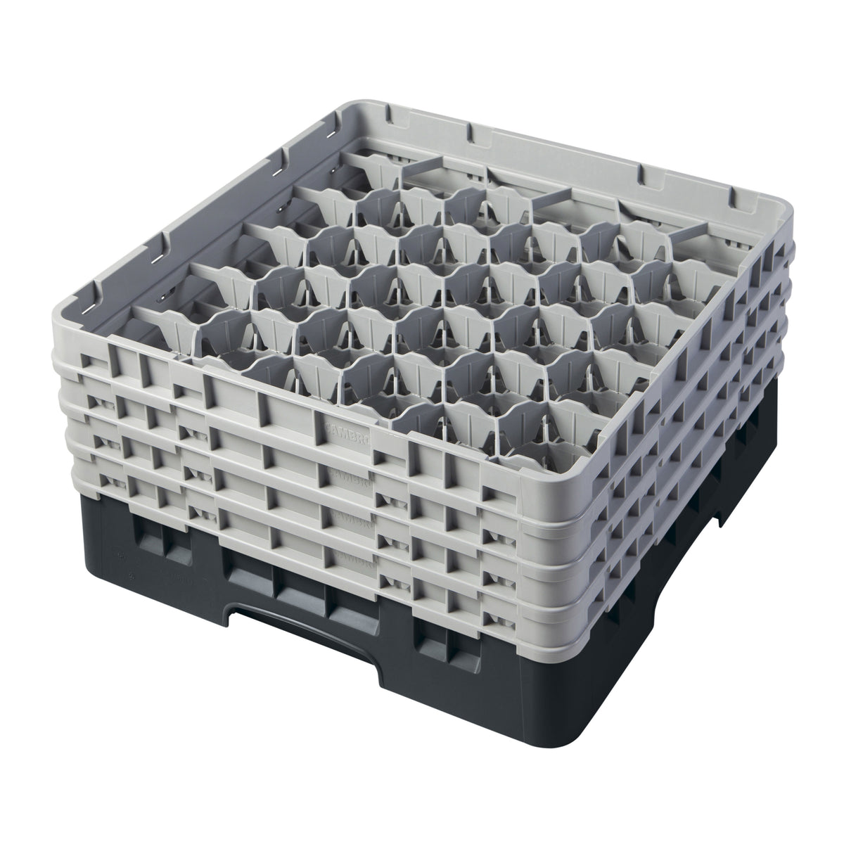 Cambro 30S800110 Camrack Glass Rack, Full Size, Black, 19-3/4 x 19-3/4, 30 Compartments, 3-1/8 Max Dia, HACCP — Case of 2 pieces