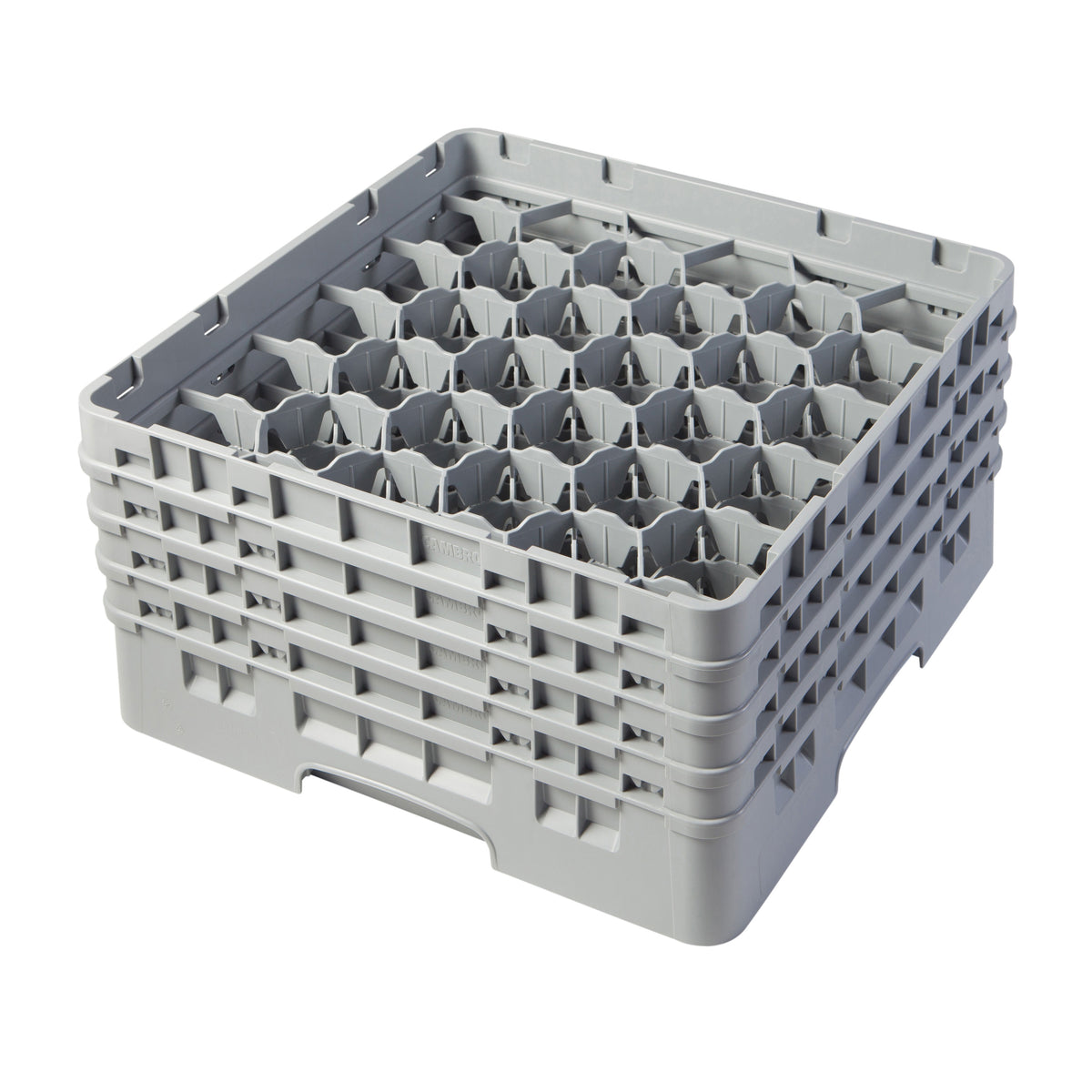 Cambro 30S800151 Camrack Glass Rack, Soft Gray, Full Size, 19-3/4 x 19-3/4, 30 Compartments, 3-1/8 Max Dia, 8-1/2 Max Height — Case of 2 pieces