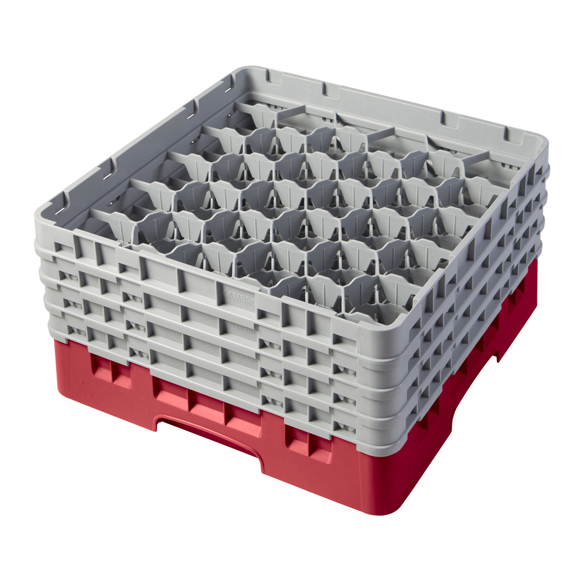 Cambro 30S800163 Camrack Glass Rack, Red, Full Size, 19-3/4 x 19-3/4, 30 Compartments — Case of 2 pieces