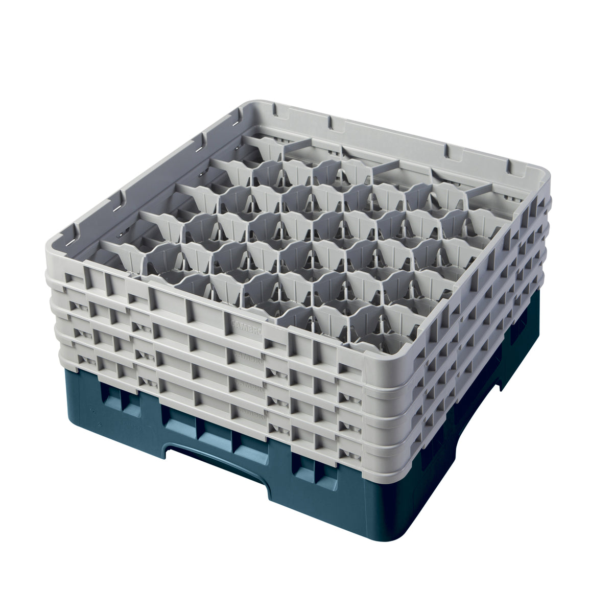 Cambro 30S800414 Camrack Glass Rack, Teal, Full Size, 19-3/4 x 19-3/4, 30 Compartments, 3-1/8 Max Dia, HACCP — Case of 2 pieces