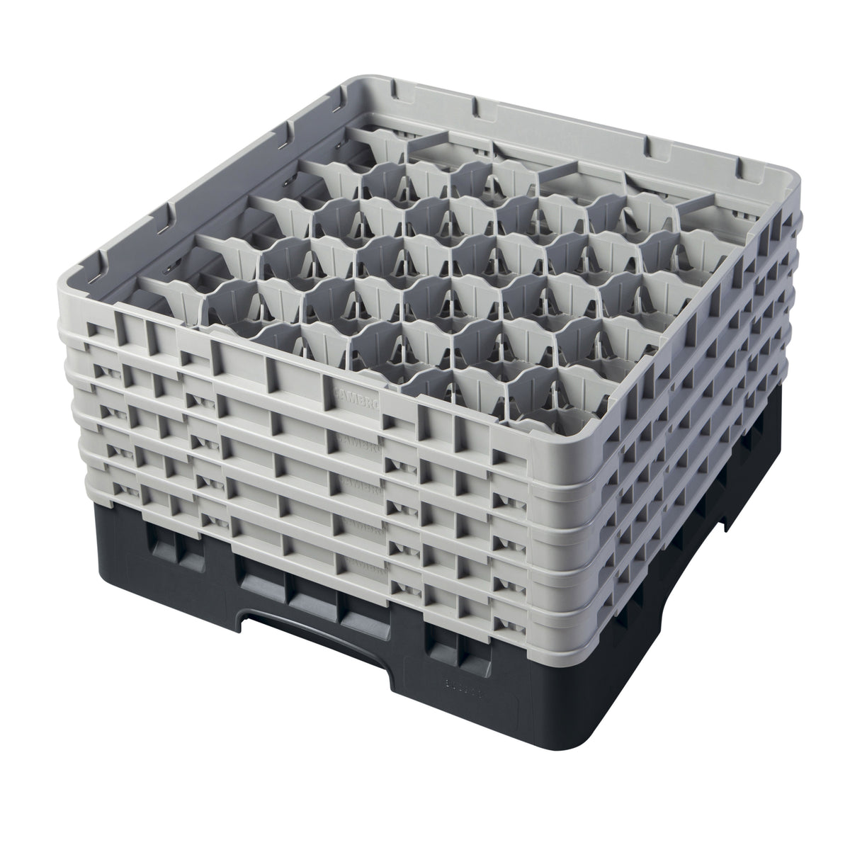 Cambro 30S958110 Camrack Glass Rack, Black, Full Size, 19-3/4 x 19-3/4, 30 Compartments, 3-1/8 Max Dia, HACCP — Case of 2 pieces