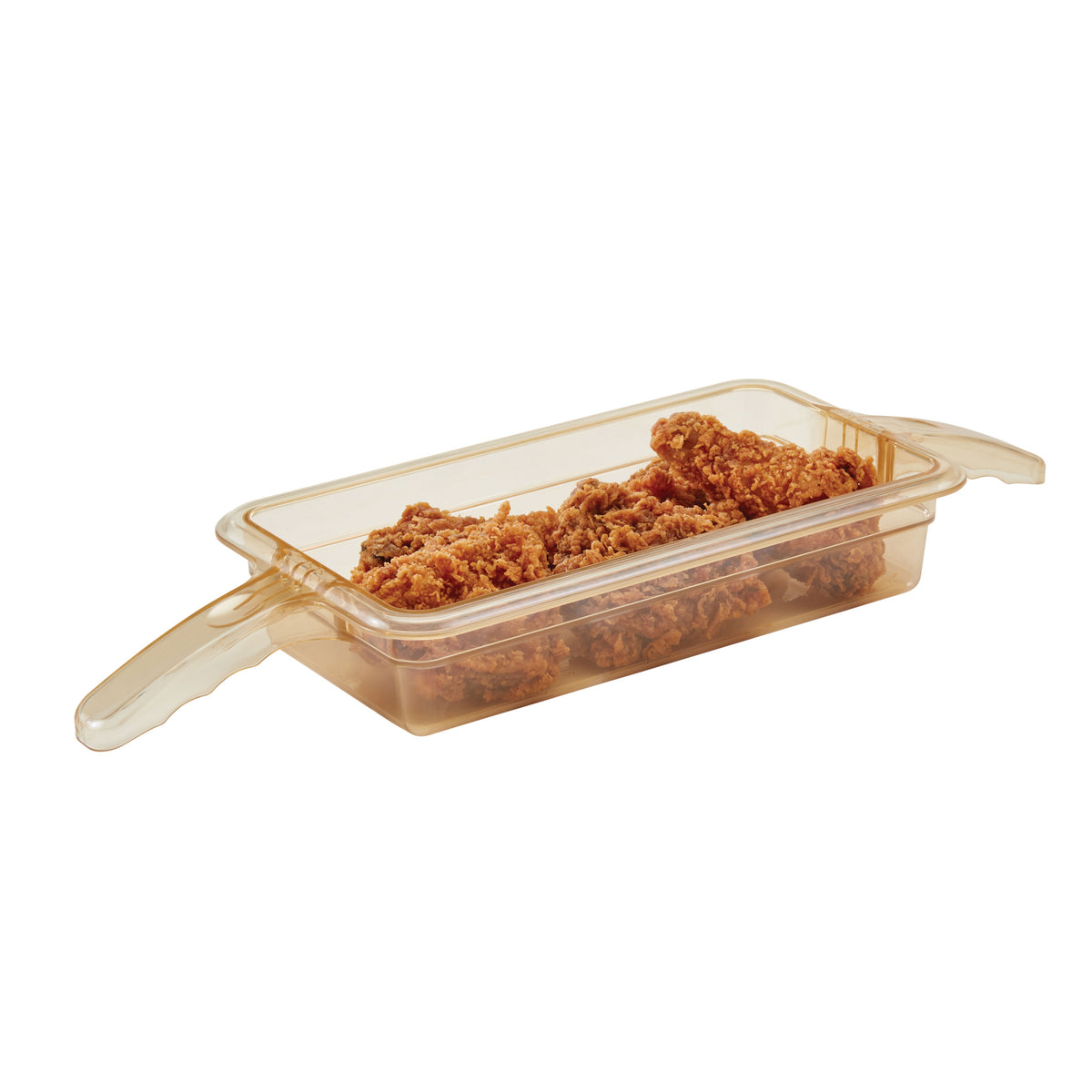 Cambro 32HP2H150 H-Pan 1/3-Size, 2-1/2″ Deep Amber Plastic Pan, Handle, -40°F to 375°F, NSF — Case of 6 pieces