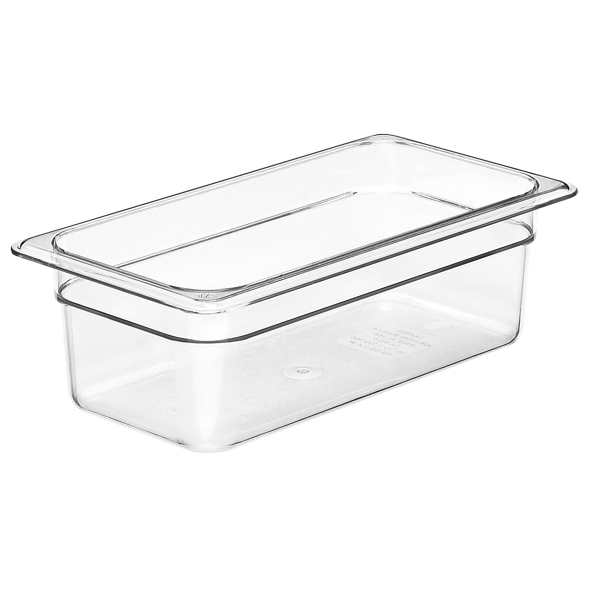 Cambro 34CW135 Camwear Pan - 3.8 Qt Capacity, 4" Deep, 1/3 Size, Clear Polycarbonate, NSF — Case of 6 pieces