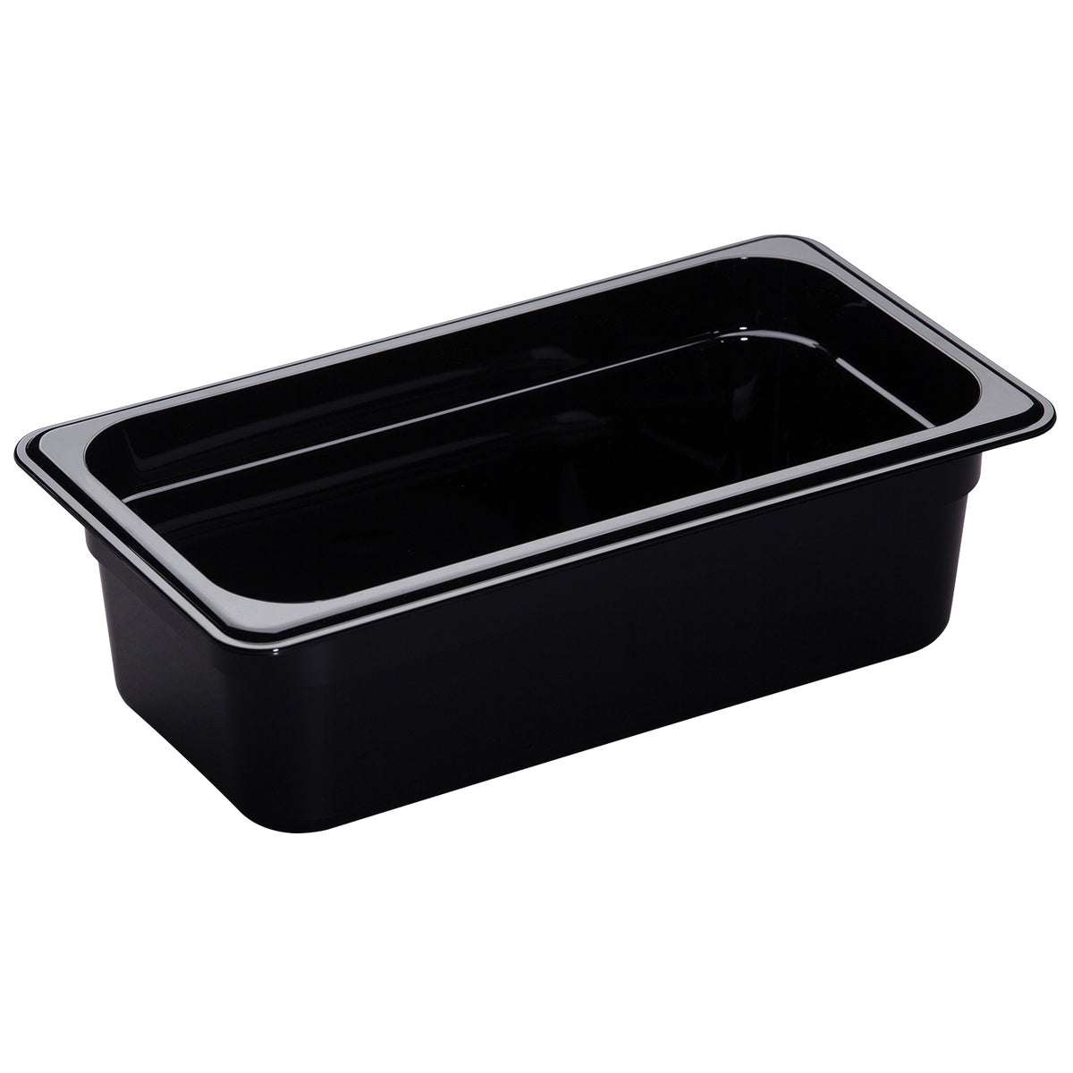 Cambro 34HP110 H-Pan Food Pan - 1/3 Size, 4" Deep, Black Plastic, -40°F to 375°F, NSF — Case of 6 pieces