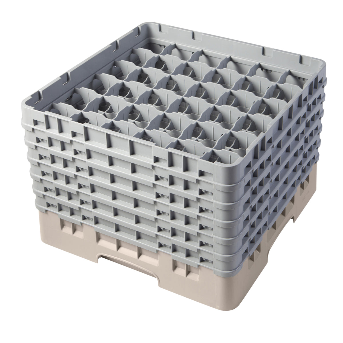 Cambro 36S1114184 Camrack Glass Rack, Full Size, 19-3/4 x 19-3/4, 36 Compartments, Beige, HACCP Compliant — Case of 2 pieces