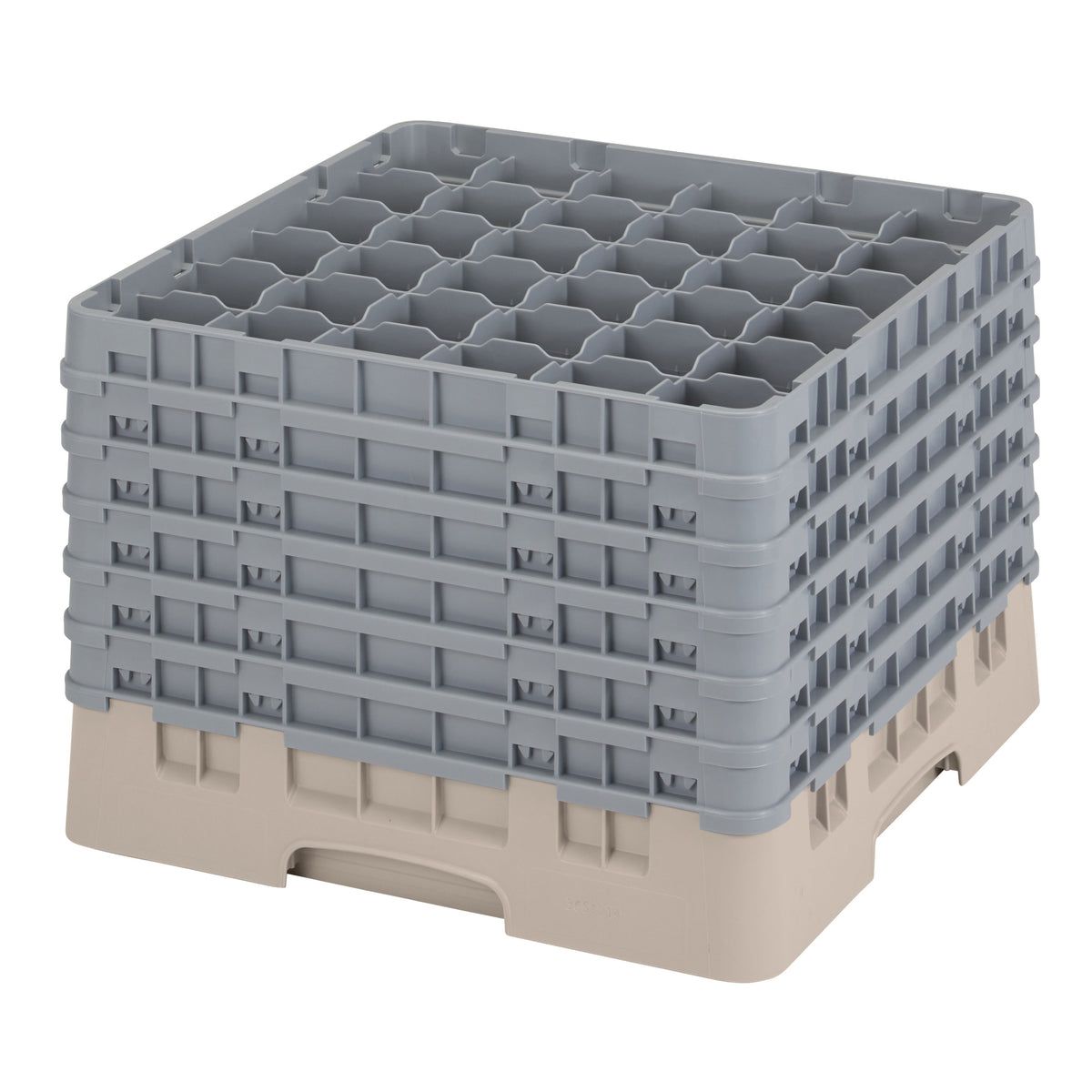 Cambro 36S1214184 Camrack Glass Rack, Full Size, Beige, 36 Compartments, 2-7/8" Max Dia, 12-5/8" Max Height — Case of 2 pieces