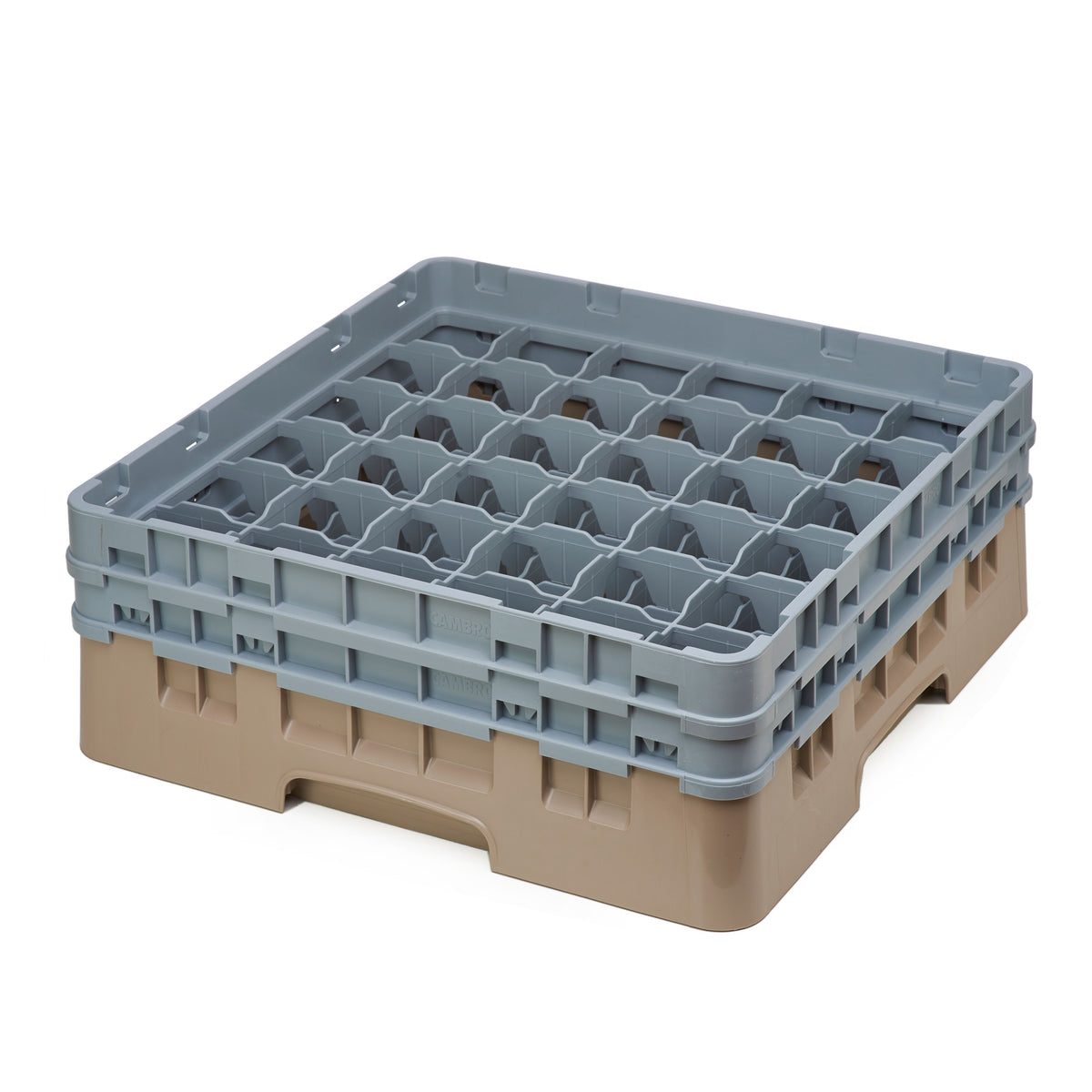 Cambro 36S434184 Camrack Glass Rack, Full Size, Beige, 19-3/4 x 19-3/4, 36 Compartments, 2-7/8 Max Dia, 5-1/4 Max Height — Case of 4 pieces