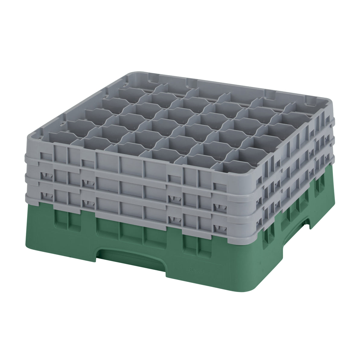 Cambro 36S738119 Camrack Glass Rack, Sherwood Green, Full Size, 19-3/4 x 19-3/4, 36 Compartments — Case of 3 pieces
