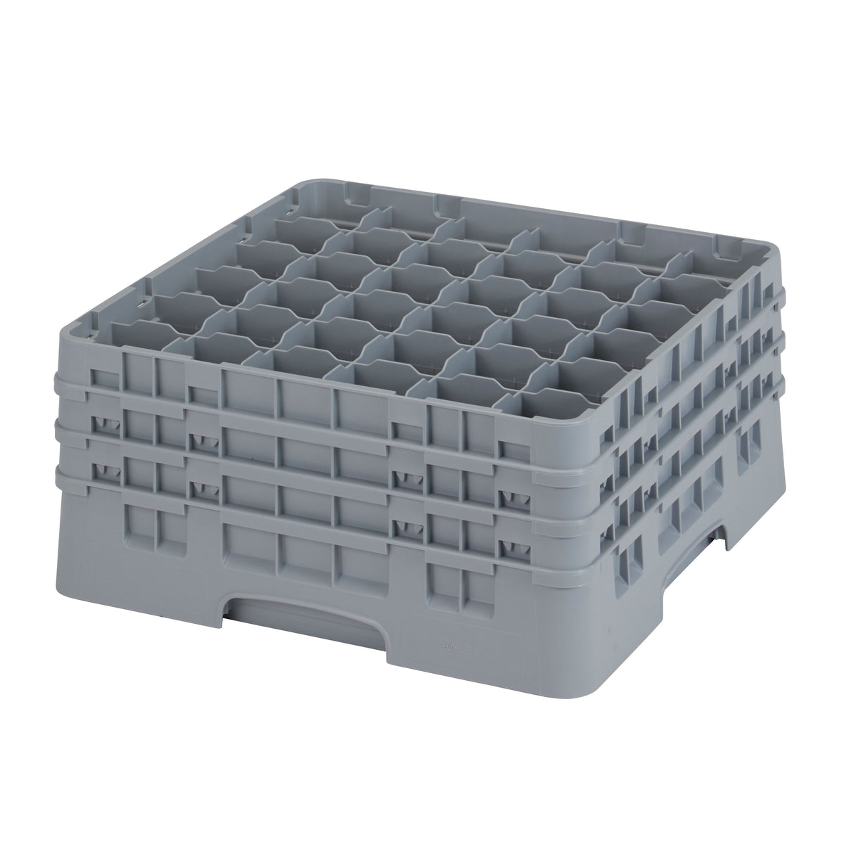 Cambro 36S738151 Camrack Glass Rack, Soft Gray, Full Size, 19-3/4 x 19-3/4, 36 Compartments — Case of 3 pieces