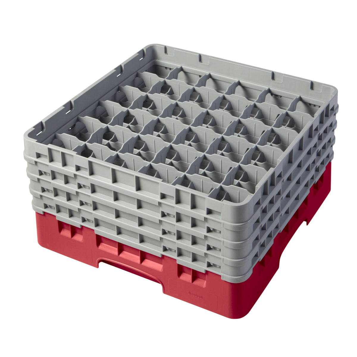 Cambro 36S800163 Camrack Glass Rack, Red, Full Size, 19-3/4 x 19-3/4, 36 Compartments, 2-7/8 Max Dia, 8-1/2 Max Height — Case of 2 pieces