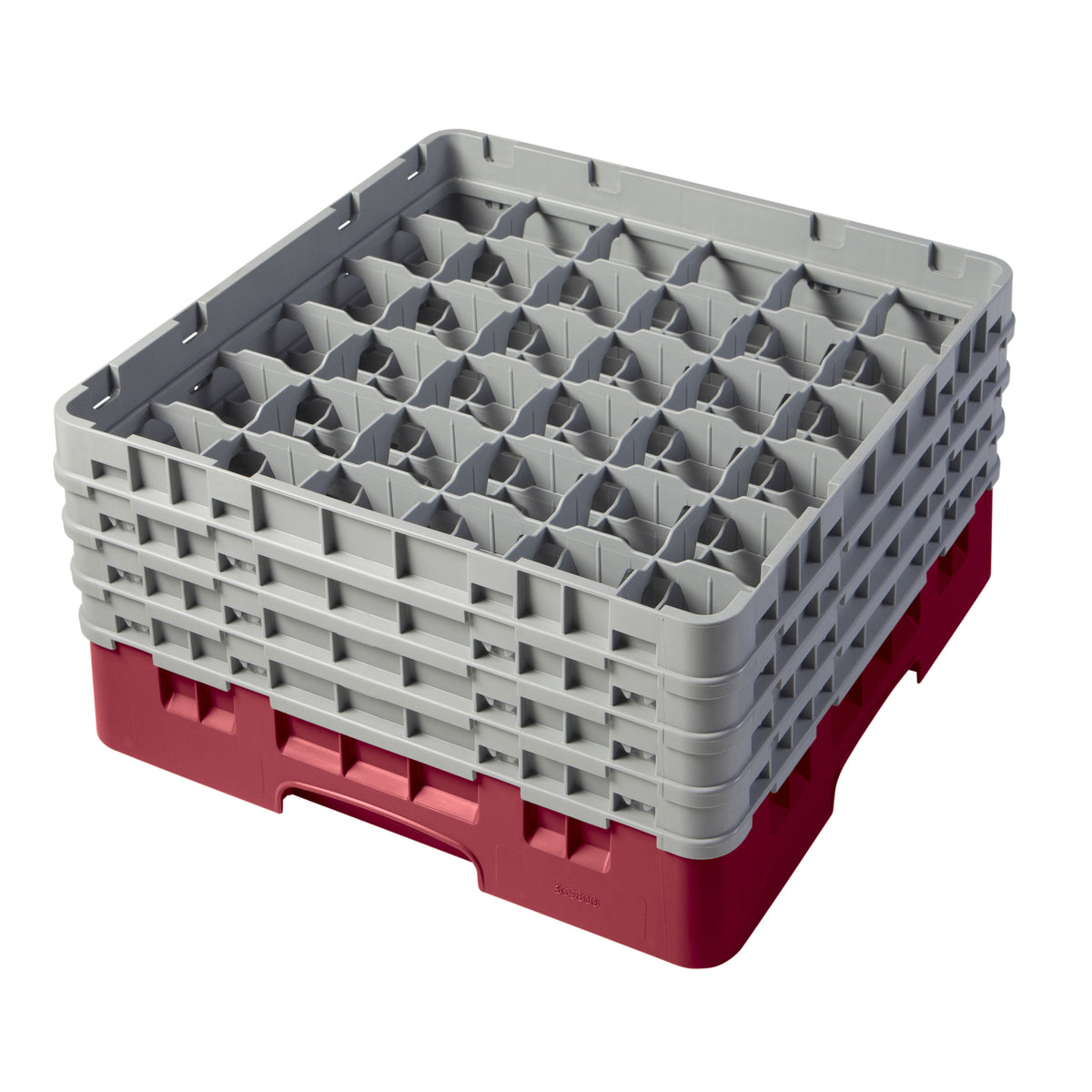 Cambro 36S800416 Camrack Glass Rack, Full Size, 19-3/4 x 19-3/4, 36 Compartments, Cranberry Red, HACCP Compliant — Case of 2 pieces
