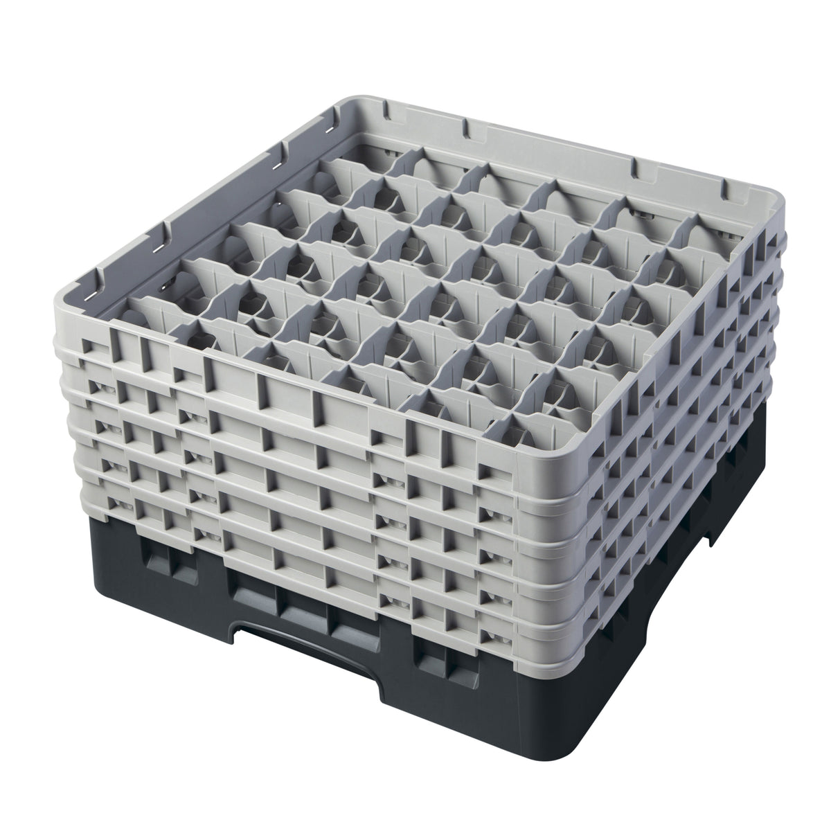 Cambro 36S958110 Camrack Glass Rack, Black, Full Size, 19-3/4 x 19-3/4, 36 Compartments, 2-7/8 Max Dia, HACCP — Case of 2 pieces