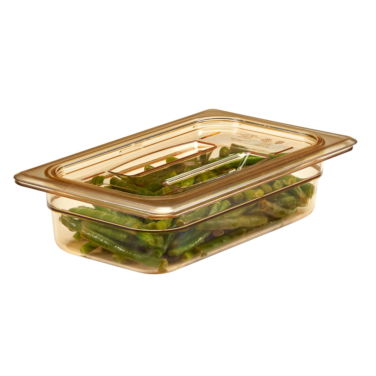 Cambro 40HPCH150 1/4-Size Plastic Pan Cover, Amber Handled Lid, -40°F to 300°F, NSF — Case of 6 pieces
