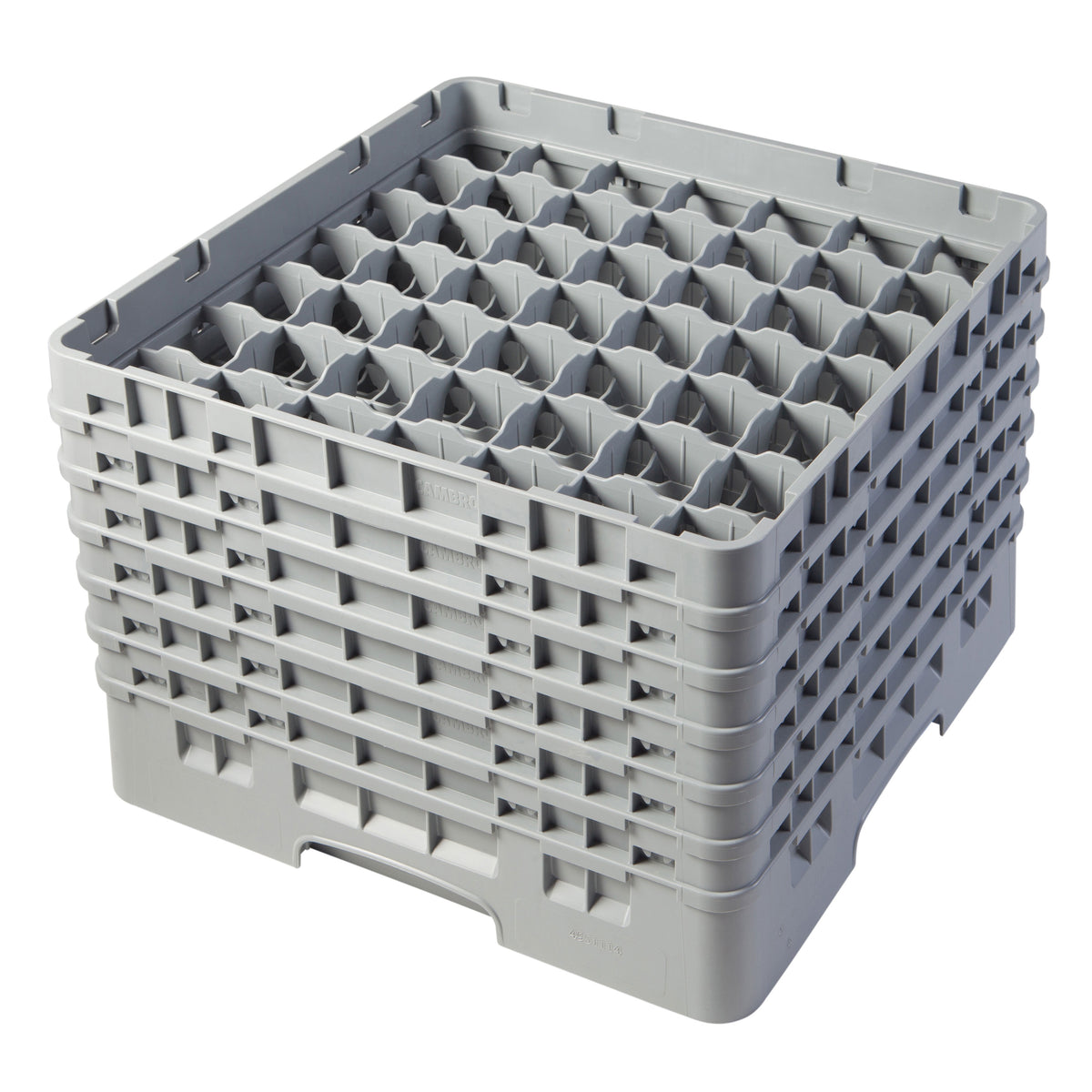Cambro 49S1114151 Camrack Glass Rack, Soft Gray, Full Size, 19-3/4 x 19-3/4, 49 Compartments, 2-7/16 Max Dia — Case of 2 pieces