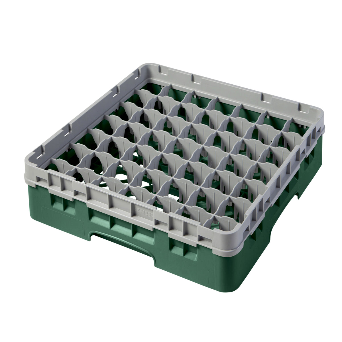 Cambro 49S318119 Camrack Glass Rack, Sherwood Green, Full Size, 19-3/4 x 19-3/4, 49 Compartments, 2-7/16 Max Dia — Case of 5 pieces