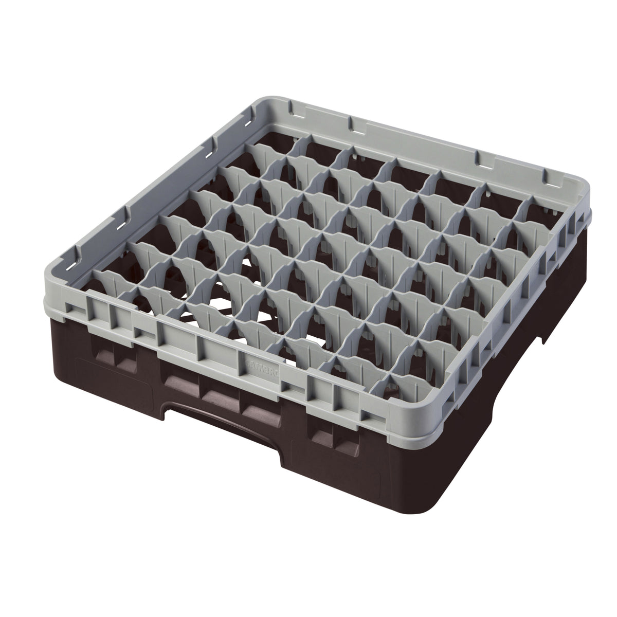 Cambro 49S318167 Camrack Glass Rack, Brown, Full Size, 19-3/4" x 19-3/4", 49 Compartments, 2-7/16" Max Dia — Case of 5 pieces