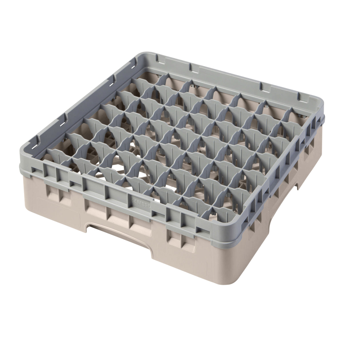 Cambro 49S318184 Camrack Glass Rack, Full Size, 19-3/4" x 19-3/4", Beige, 49 Compartments, 2-7/16" Max Dia, HACCP — Case of 5 pieces