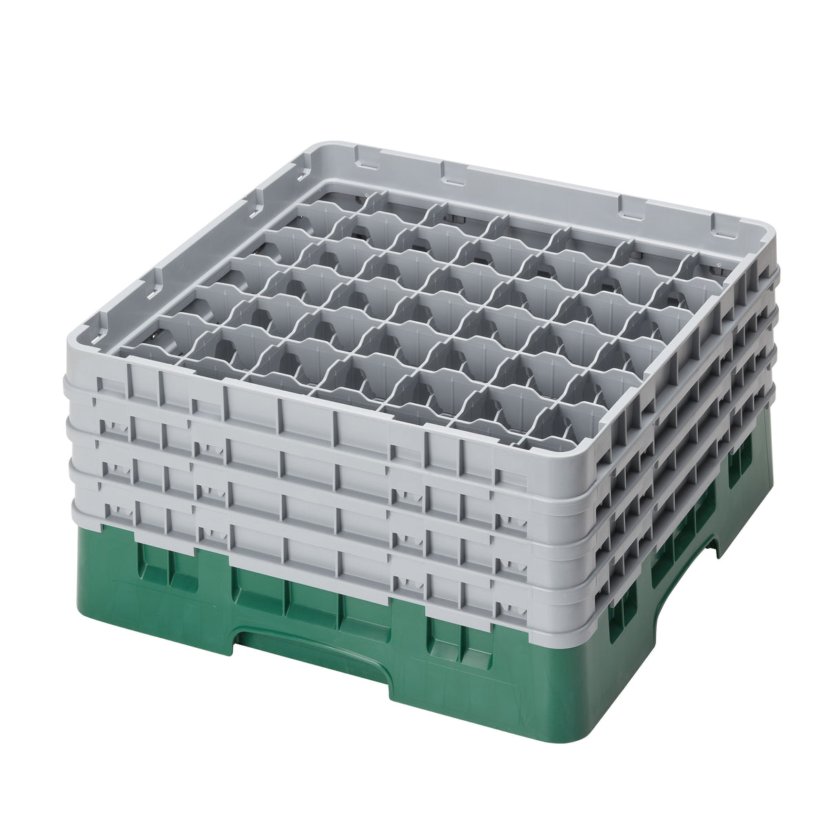 Cambro 49S800119 Camrack Glass Rack, Full Size, Sherwood Green, 49 Compartments, 19-3/4" x 19-3/4" x 10-1/2", HACCP Compliant, NSF Certified — Case of 2 pieces
