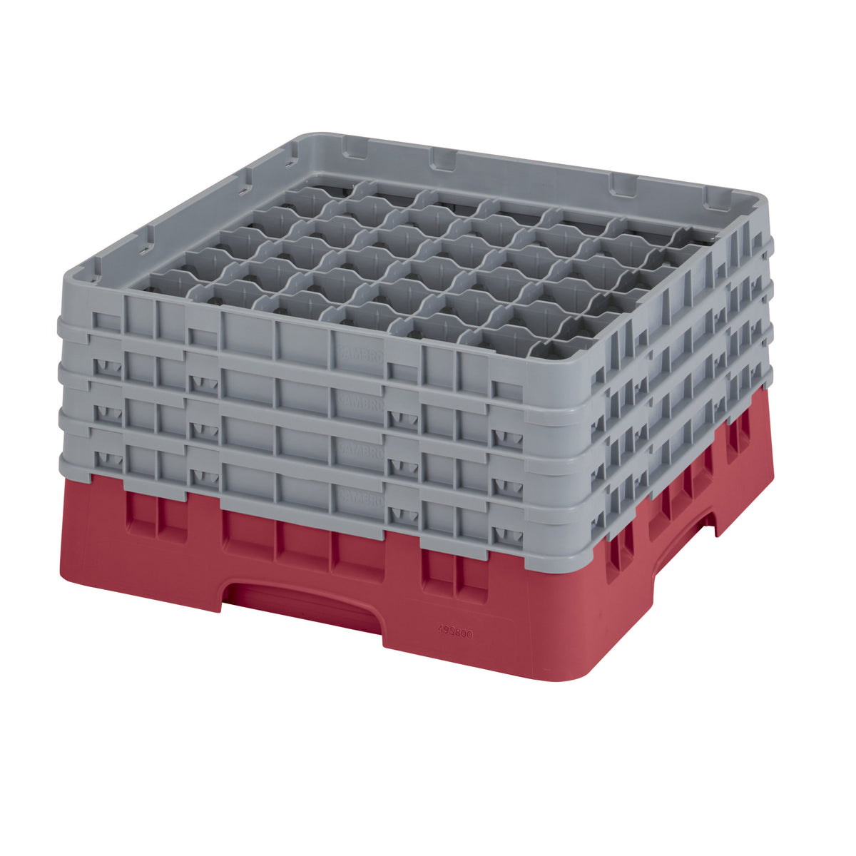 Cambro 49S800416 Camrack Glass Rack, Full Size, 19-3/4 x 19-3/4 x 10-1/2, 49 Compartments, Cranberry Red, HACCP Compliant, NSF Certified — Case of 2 pieces