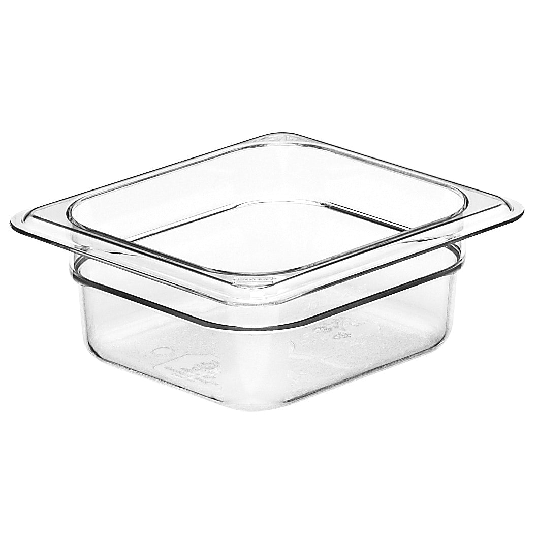 Cambro 62CW135 Food Pan - 1/6 Size, 1.1 Qt, 2-1/2" Deep, Clear Polycarbonate, NSF — Case of 6 pieces
