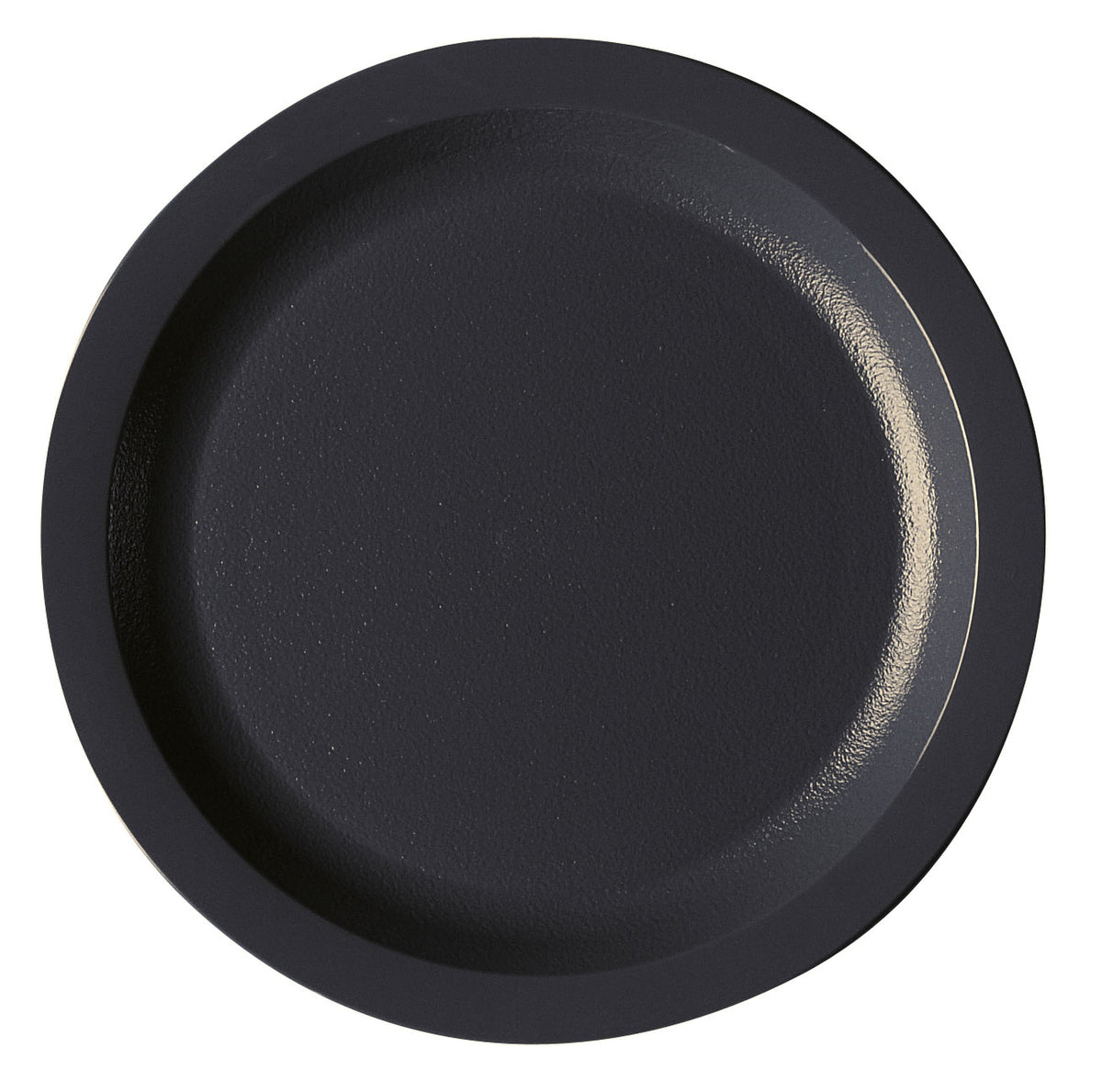 Cambro 725CWNR110 Plate - 7.25" Diameter, Narrow Rim, Black Polycarbonate, Glossy, NSF, Made in USA — Case of 48 pieces