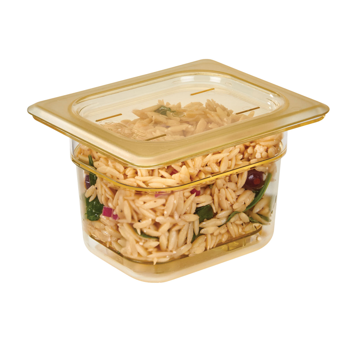 Cambro 84HP150 H-Pan Food Pan, 1/8 Size, 4″ Deep, Amber Hi-Temp Plastic, Non-Stick, NSF — Case of 6 pieces