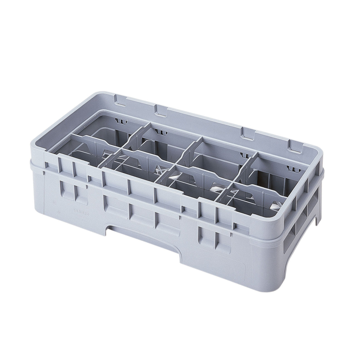 Cambro 8HC414151 Camrack Cup Rack, Half Size, Soft Gray, 9-7/8 x 19-3/4, 8 Compartments, HACCP Compliant, NSF Certified — Case of 5 pieces