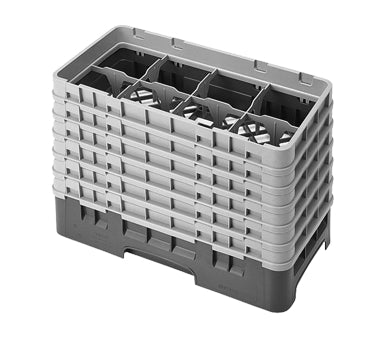 Cambro 8HS1114416 Camrack Glass Rack, Half Size, Cranberry Red, 8 Compartments, 4-1/16 Max Dia, 11-3/4 Max Height, 10x19-3/4x13-3/4, HACCP Compliant — Case of 2 pieces