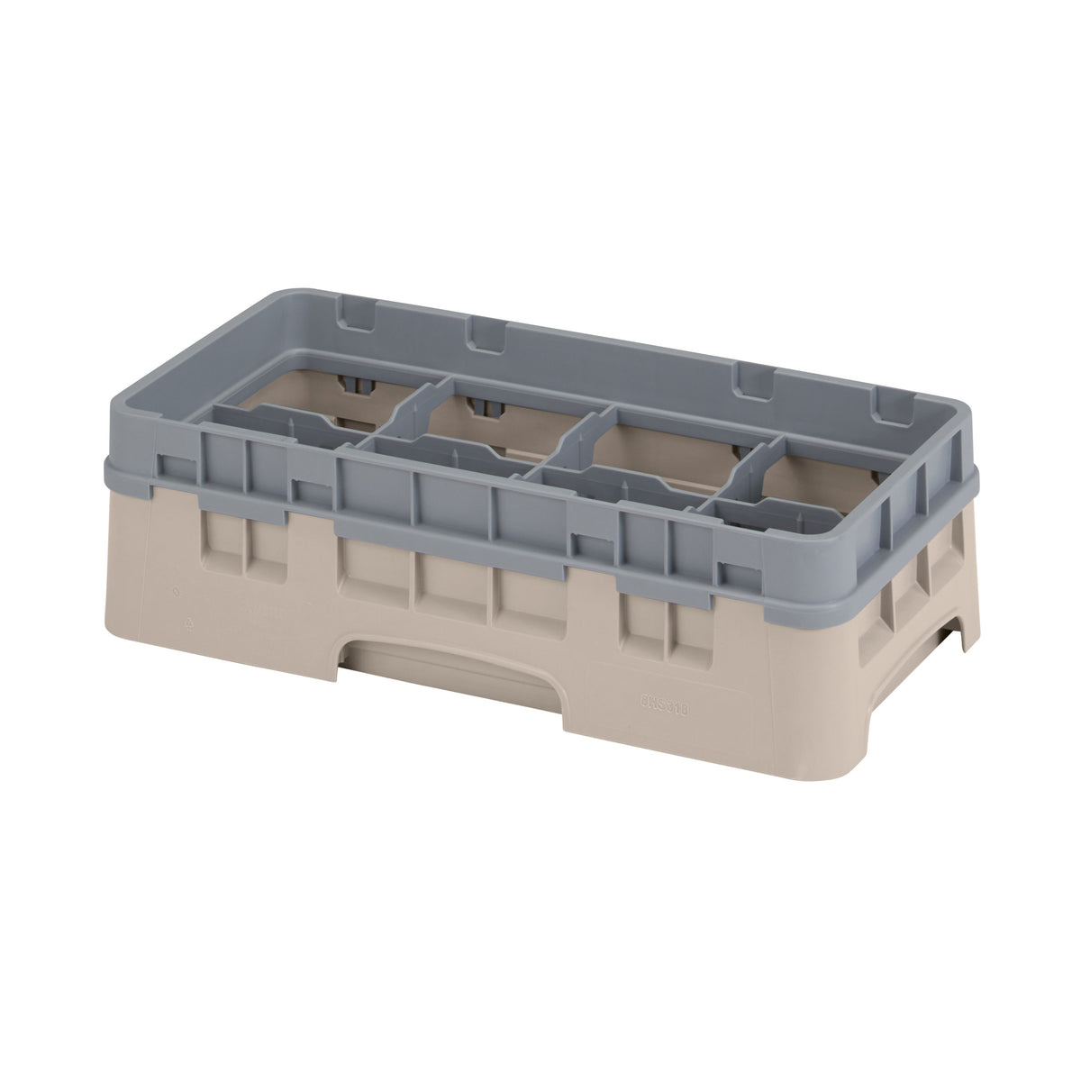 Cambro 8HS318184 Camrack Glass Rack, Half Size, Beige, 10x19.75x5.625, 8 Compartments, 4.0625 Max Dia, HACCP Compliant — Case of 5 pieces