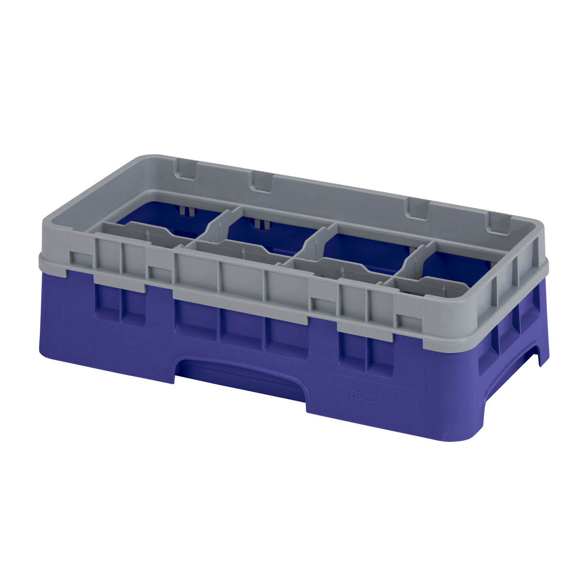 Cambro 8HS318186 Camrack Glass Rack, Navy Blue, Half Size, 10x19.75x5.625, 8 Compartments, 4.0625 Max Dia, HACCP Compliant — Case of 5 pieces