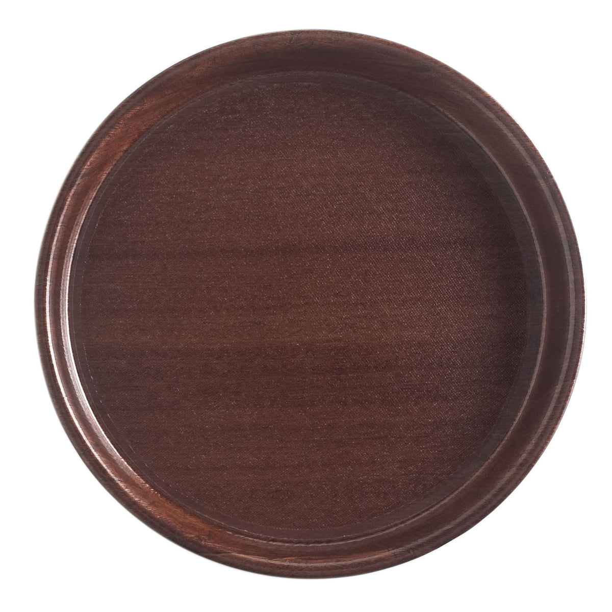 Cambro 900308 Serving Camtray, Round 9" Fiberglass Tray, Wood Finish, Dishwasher Safe, NSF — Case of 12 pieces