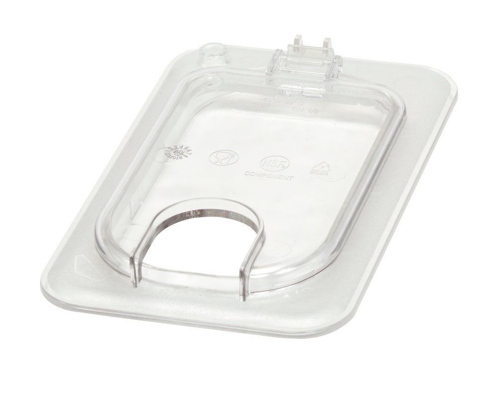Cambro 90CWLN135 FlipLid 1/9 Size Polycarbonate Spoon-Notched Lid, NSF — Case of 6 pieces