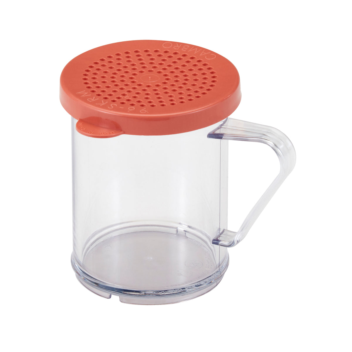 Cambro 96SKRLM408 Shaker/Dredge Lid, Polycarbonate, Red Perforated Top, Dishwasher Safe — Case of 12 pieces