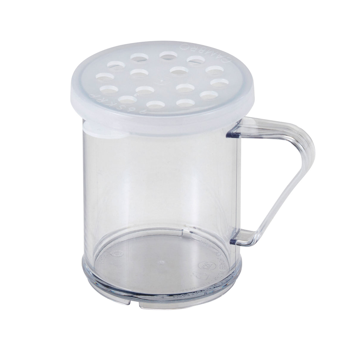 Cambro 96SKRP135 Camwear Shaker/Dredge, 10-Ounce Polycarbonate, Perforated Top, Handle, Parsley Lid — Case of 12 pieces