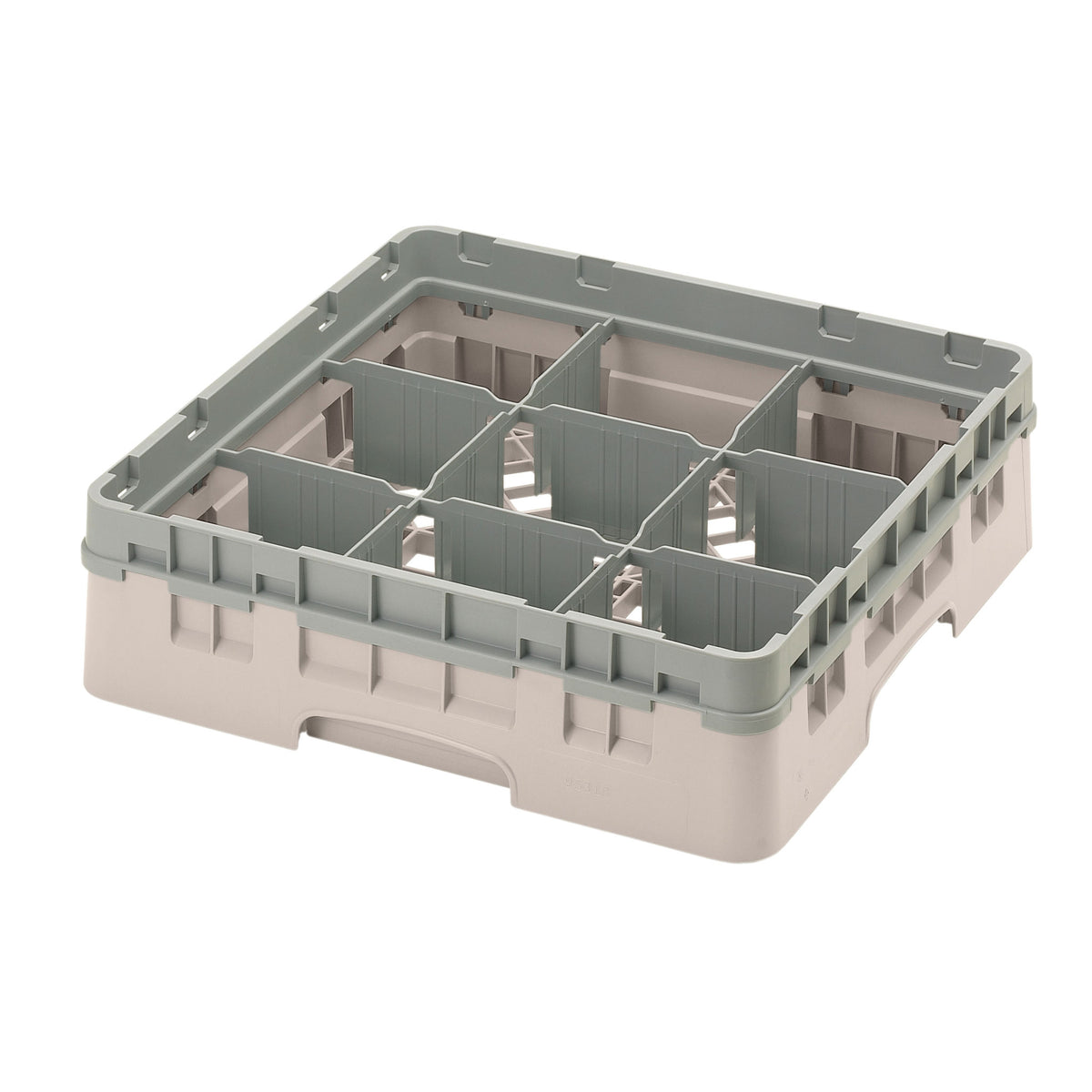 Cambro 9S318184 Camrack Glass Rack, Full Size, Beige, 19-3/4" x 19-3/4", 9 Compartments, 5-7/8" Max Dia, HACCP Compliant — Case of 5 pieces