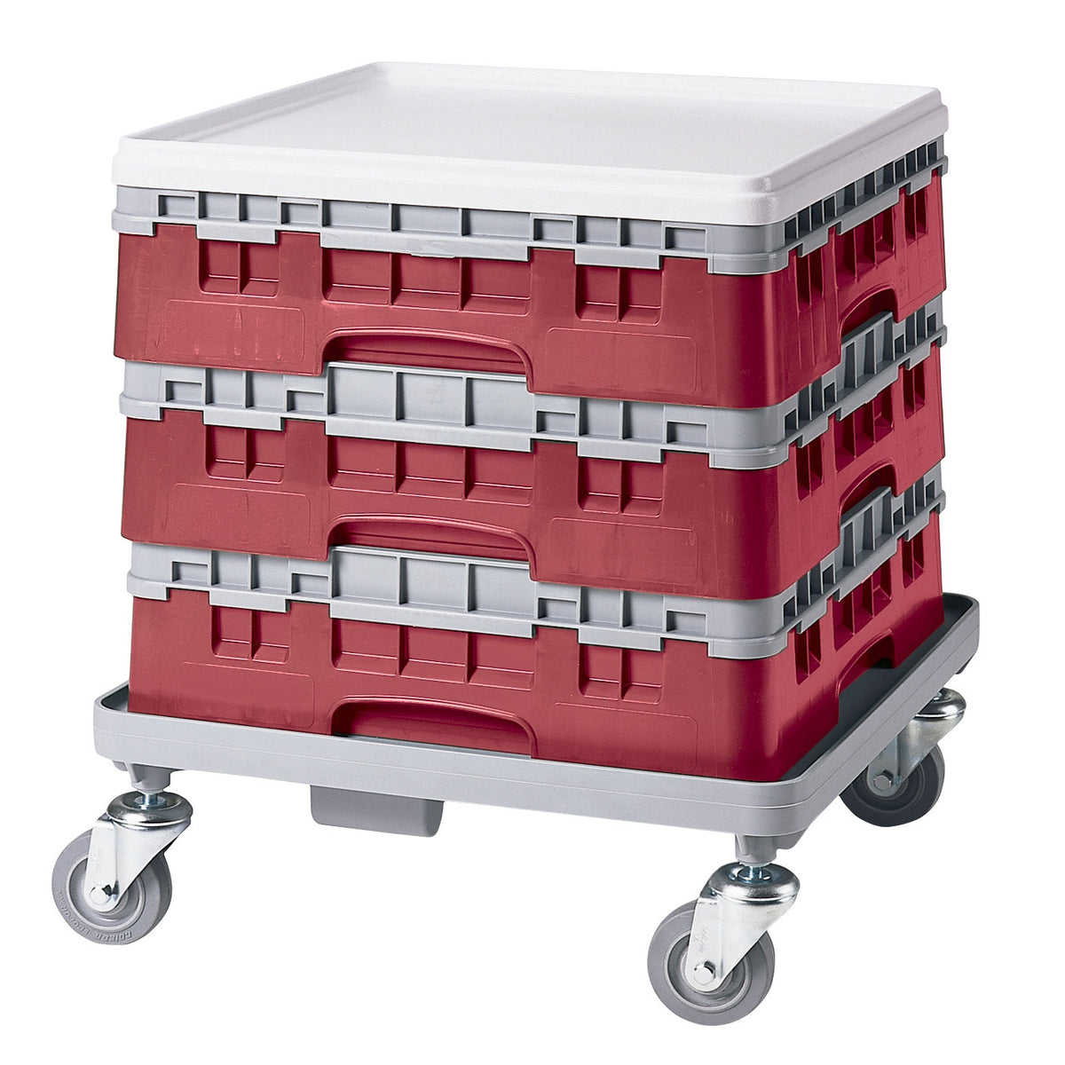 Cambro BR414416 Camrack Base Rack, Full Size, Cranberry Red, Polypropylene, 19-3/4" x 19-3/4", 4-7/8" Inside Rack Height — Case of 5 pieces