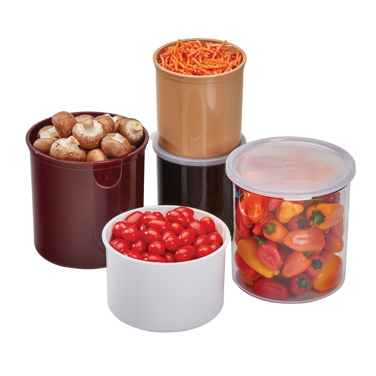 Cambro CP15110 1.5-Qt Salad Crock, 6-5/8" Dia x 4-5/16" H, Black Polypropylene Lid, NSF, Made in USA — Case of 6 pieces