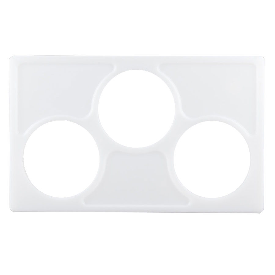 Cambro CPH3148 Crock Holder - 12-7/8" x 20-7/8", White Plastic, NSF, 3 Cutouts, 1.5 & 2.7 Qt Crocks